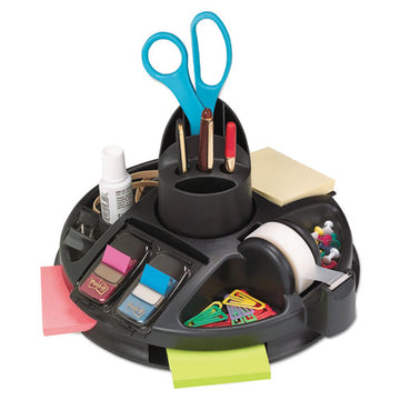 3M™ Rotary Self-stick Notes Dispenser, Plastic, Rotary, 10" Diameter X 6h, Black freeshipping - TVN Wholesale